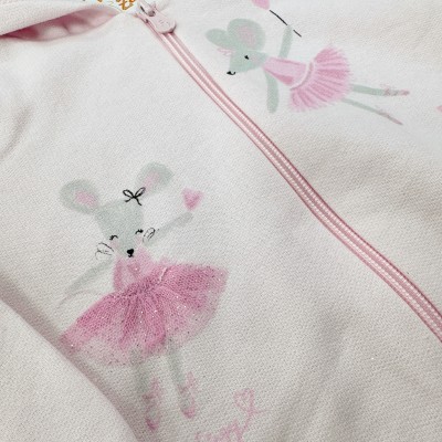  Conj. Jaqueta Ratinhas Bailarinas e Calça - Rosa e Lilás